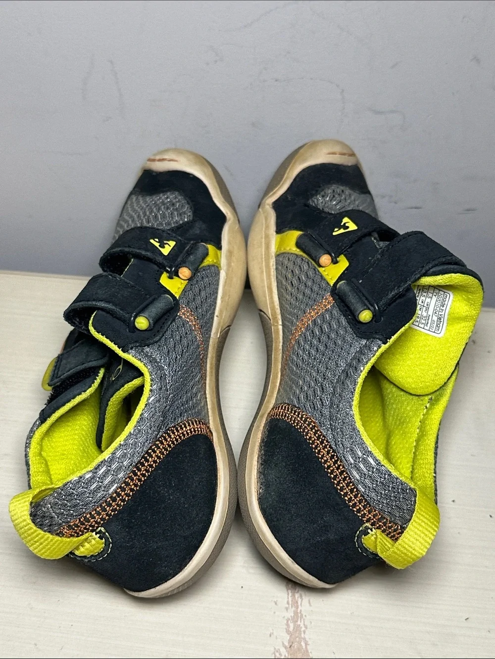 PLAE Kids TY moon walk Lightweight black Gray and Neon Yellow Active Sneakers